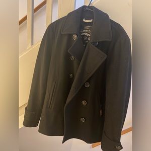 Superdry Slim Wool Peacoat (Black)